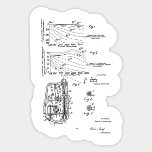 Control Mechanism for Adjusting the Fuel Engine Vintage Patent Hand Drawing Sticker